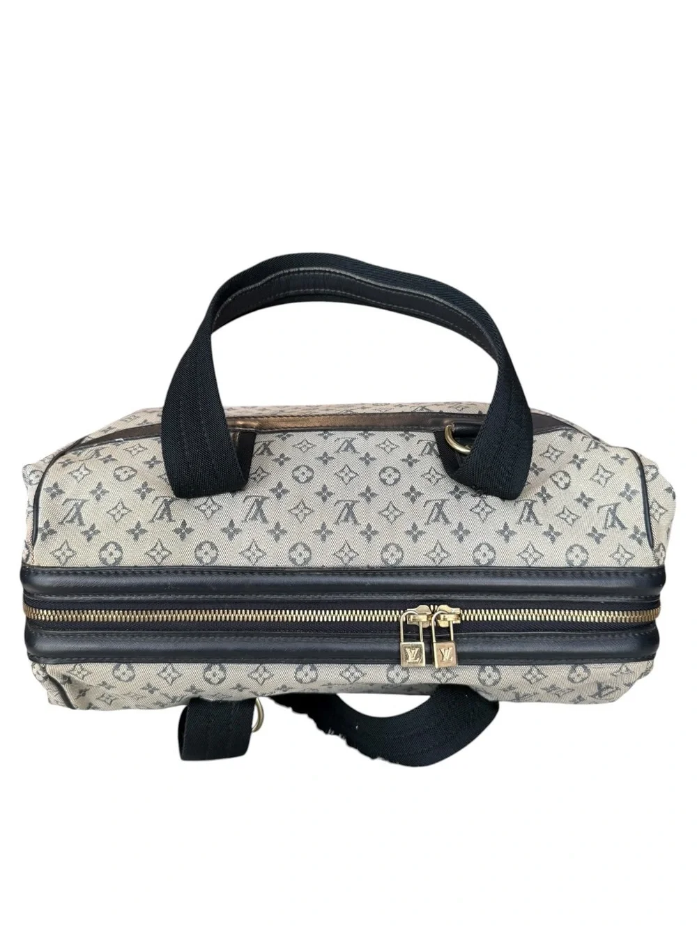 Louis Vuitton Josephine Mini lin Monogram Canvas Satchel in Beige and Black